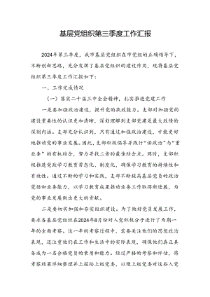 基层党组织2024年第三季度工作总结汇报材料.docx