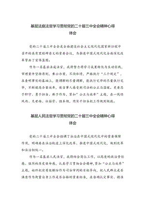 基层法庭法官学习贯彻党的二十届三中全会精神心得体会(5篇集合).docx