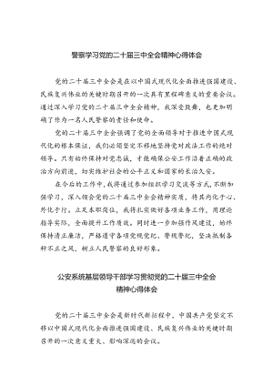 警察学习党的二十届三中全会精神心得体会5篇供参考.docx