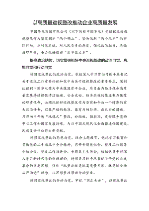 以高质量巡视整改推动企业高质量发展.docx