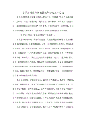 小学基础教育规范管理年行动工作总结.docx