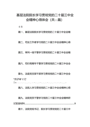 （11篇）基层法院院长学习贯彻党的二十届三中全会精神心得体会最新资料.docx