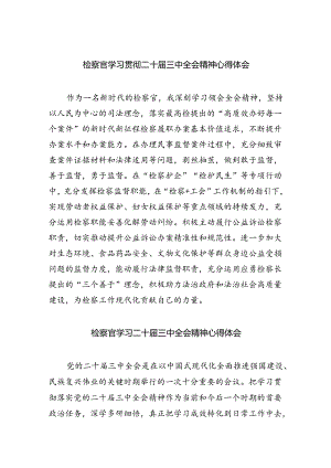 （9篇）检察官学习贯彻二十届三中全会精神心得体会集合.docx