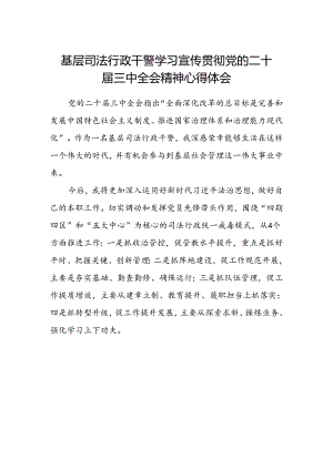基层司法行政干警学习宣传贯彻党的二十届三中全会精神心得体会.docx