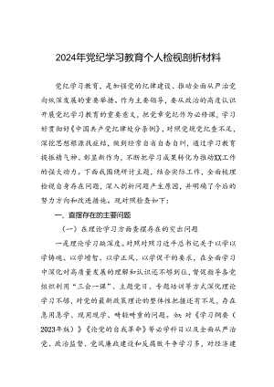 七篇班子成员2024年党纪学习教育专题民主生活会对照检视检查发言材料.docx