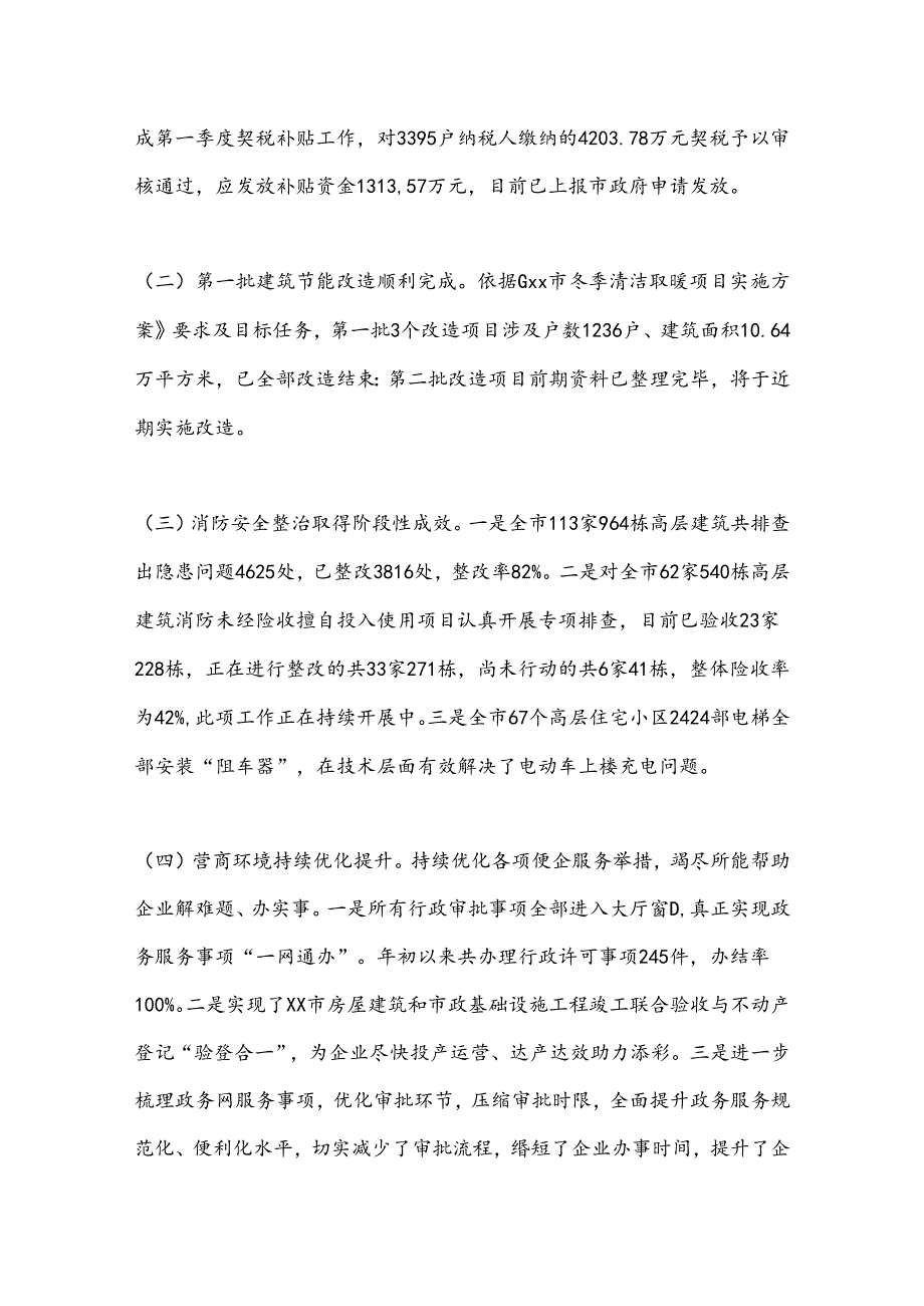 XX市住房和城乡建设局2024年上半年工作总结及下半年工作计划.docx_第2页