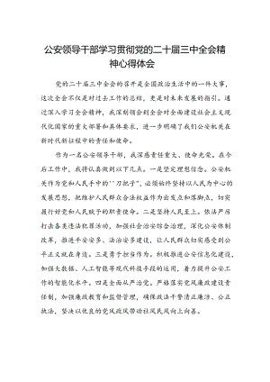 公安领导干部学习贯彻党的二十届三中全会精神心得体会.docx