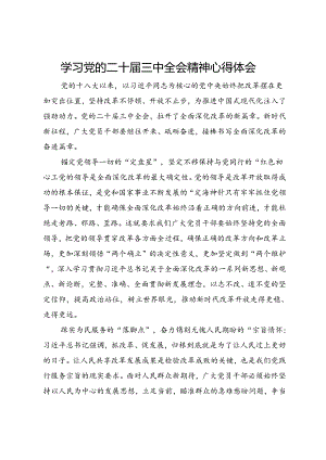 学习党的二十届三中全会精神心得体会.docx