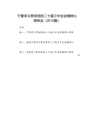 干警学习贯彻党的二十届三中全会精神心得体会（共10篇）.docx