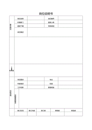 岗位说明书（模板表格）.docx