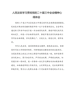 人民法官学习贯彻党的二十届三中全会精神心得体会.docx