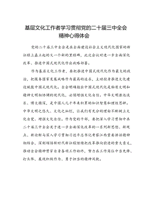 基层文化工作者学习贯彻党的二十届三中全会精神心得体会.docx