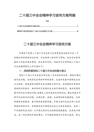 二十届三中全会精神学习宣传方案 两篇.docx