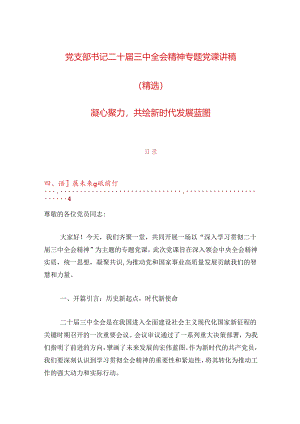 党支部书记二十届三中全会精神专题党课讲稿（精选）.docx