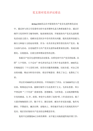 党支部对党员评议意见.docx