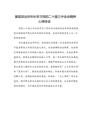 基层派出所所长学习党的二十届三中全会精神心得体会精选.docx
