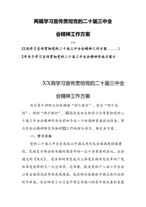 两篇学习宣传贯彻党的二十届三中全会精神工作方案.docx