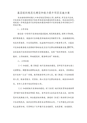 基层组织规范化建设和能力提升项目实施方案.docx