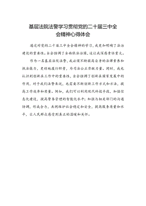 基层法院法警学习贯彻党的二十届三中全会精神心得体会.docx