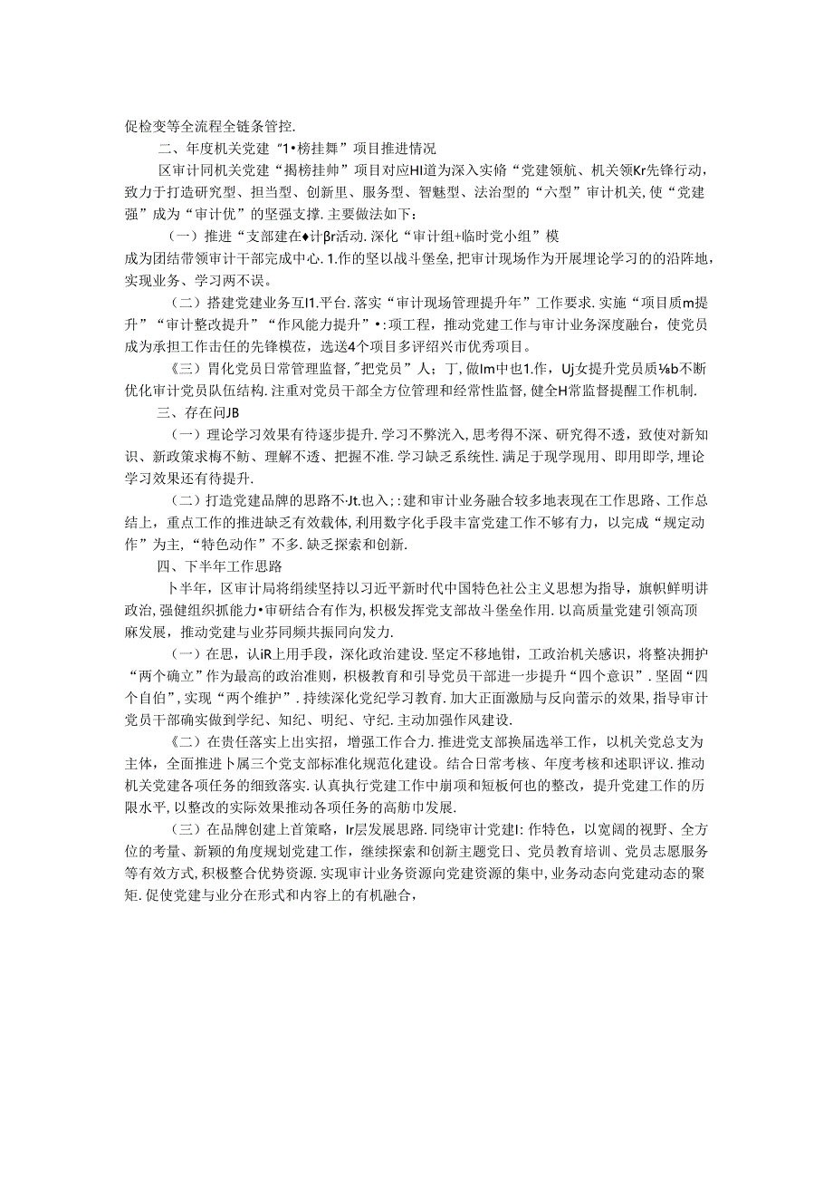 区审计局机关党建半年度工作总结及下半年工作思路.docx_第2页
