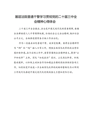 基层法院普通干警学习贯彻党的二十届三中全会精神心得体会.docx