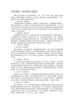 农村集体三资清理自查报告.docx