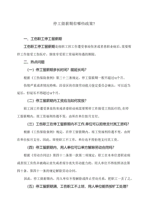 停工留薪期有哪些政策？（2024年）.docx