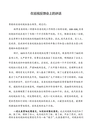 巡视问题反馈会上的讲话.docx