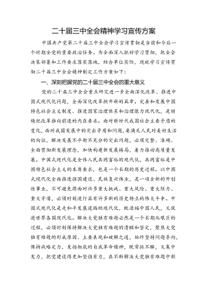 三中全会精神学习宣传方案.docx