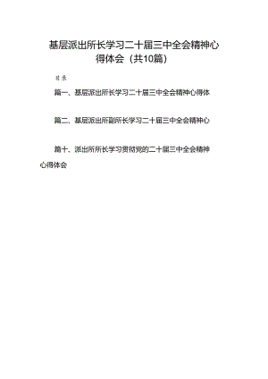 基层派出所长学习二十届三中全会精神心得体会10篇（精选）.docx