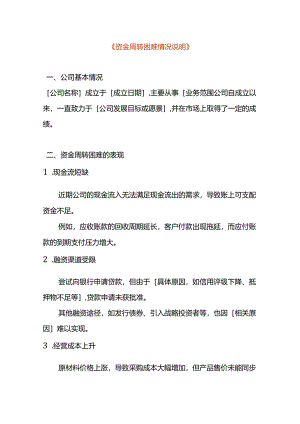 公司资金周转困难情况说明.docx