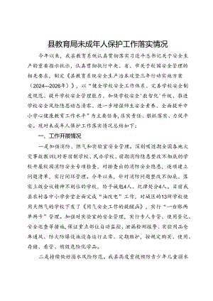 县教育局未成年人保护工作落实情况报告.docx