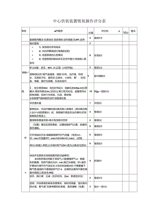中心供氧装置吸氧操作评分表.docx