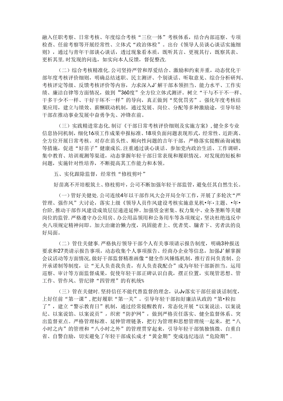 干部队伍建设经验交流材料：“五化”协同强化青年干部培养.docx_第3页
