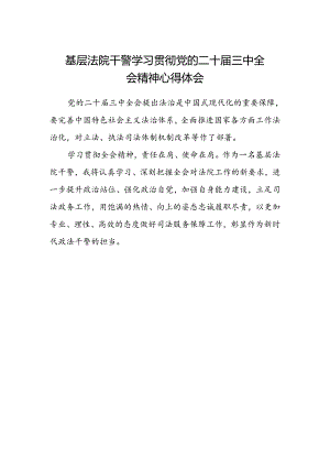 基层法院干警学习贯彻党的二十届三中全会精神心得体会 (4).docx