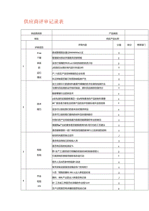 供应商评审记录表模板.docx