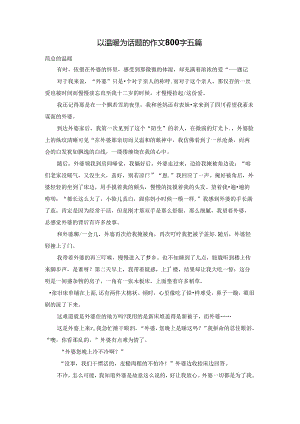 以温暖为话题的作文800字五篇.docx