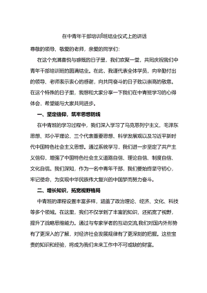 在中青年干部培训班结业仪式上的讲话.docx