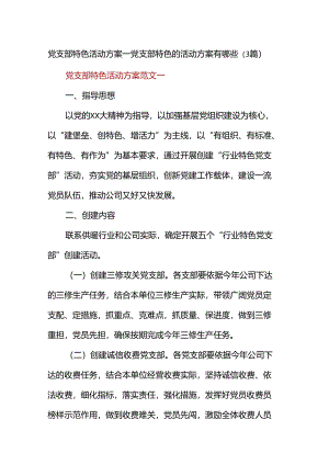 党支部特色精彩活动方案设计-党支部特色地精彩活动方案设计有哪些(3篇).docx
