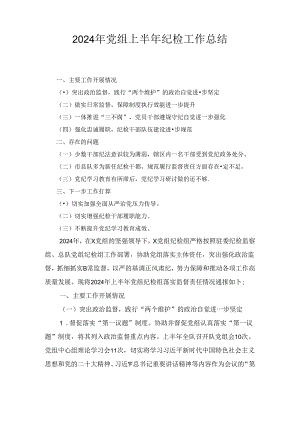 2024年党组上半年纪检工作总结.docx