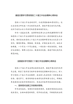 基层交警学习贯彻党的二十届三中全会精神心得体会8篇（详细版）.docx