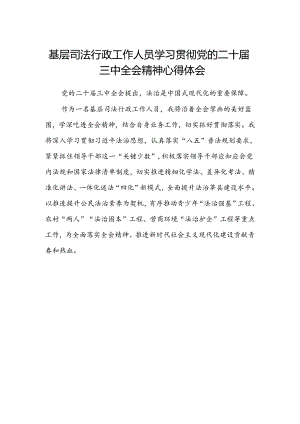 基层司法行政工作人员学习贯彻党的二十届三中全会精神心得体会.docx