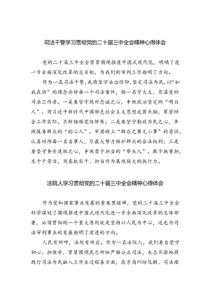 司法干警学习贯彻党的二十届三中全会精神心得体会（共五篇）.docx