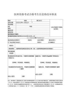 医师资格考试合格考生信息修改审核表.docx