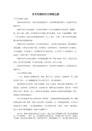 冬天写景的作文锦集五篇.docx