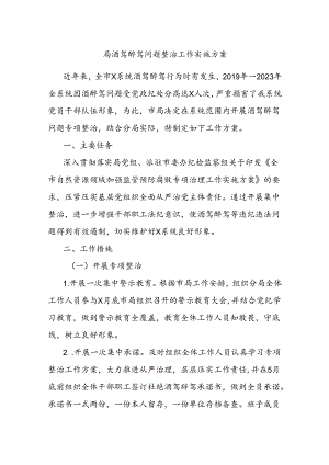 局酒驾醉驾问题整治工作实施方案.docx