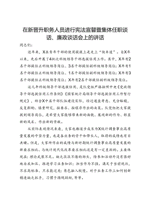 在新晋升职务人员进行宪法宣誓暨集体任职谈话、廉政谈话会上的讲话.docx