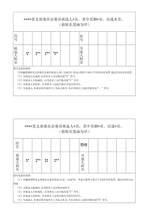 党支部委员会委员选票.docx