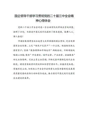 国企领导干部学习贯彻党的二十届三中全会精神心得体会.docx