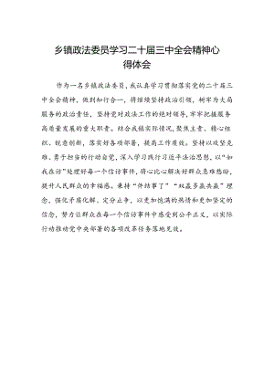 乡镇政法委员学习二十届三中全会精神心得体会.docx